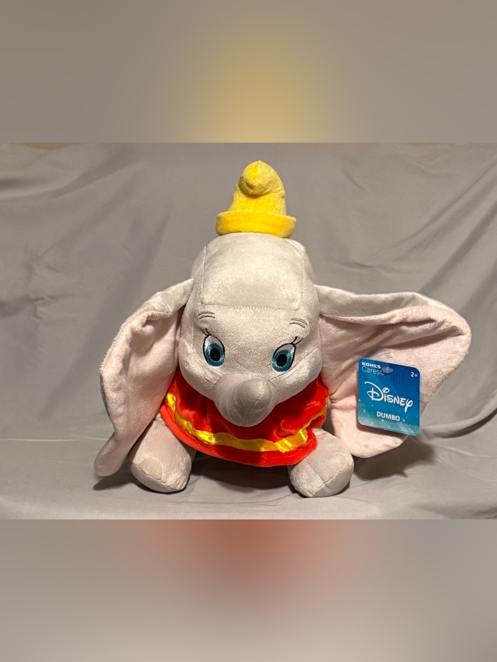 Disney Dumbo Plush - Gray with Yellow Hat and Red Collar